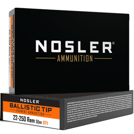 22-250 Remington 55 Grain Ballistic Tip Varmint 20 Rounds