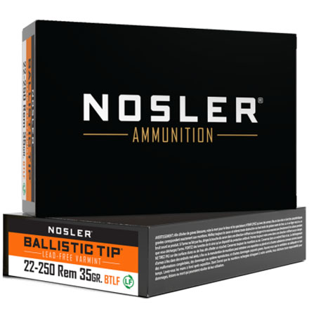 22-250 Remington 35 Grain Lead Free Ballistic Tip Varmint 20 Rounds