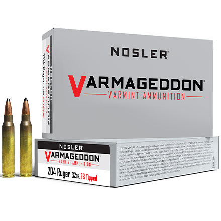 204 Ruger 32 Grain Flat Base Tipped Varmageddon 20 Rounds