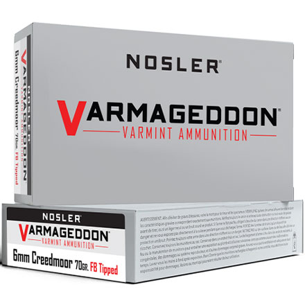 6mm Creedmoor 70 Grain Flat Base Varmageddon Tipped 20 Rounds