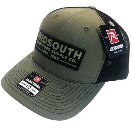 Loden Green Structured Front and Black Mesh Richardson 112 Trucker Cap w/PVC Midsouth Brand