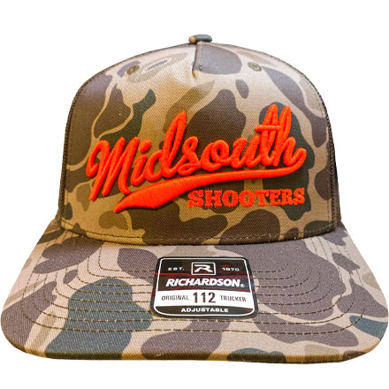 Richardson 112 Bark Classic Camo Front & Brown Mesh Trucker Cap With Midsouth 3D Style
