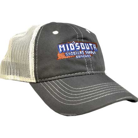 Charcoal Gray Midsouth Shooters Throwback Snapback Hat With Vintage White Mesh Back