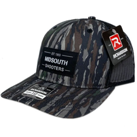 Realtree Original Structured Front and Black Mesh Richardson Trucker Cap w/Woven Midsouth Brand