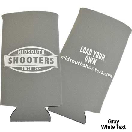 Midsouth Shooters 16oz Tall Boy Single Coozie Grey with White Text
