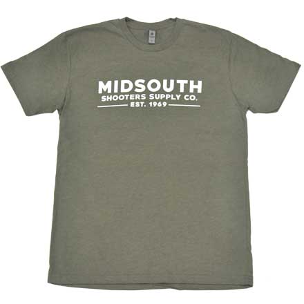 Midsouth Shooters Green Heathered Crew T-Shirt with Brand (Extra Soft and Light Weight) Large
