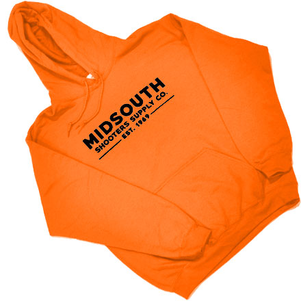 Midsouth Heavy Cotton Long Sleeve Hoodie Pullover With Midsouth Brand Blaze Orange (Small)