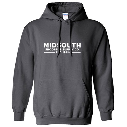 Midsouth Heavy Cotton Long Sleeve Hoodie Pullover With Midsouth Brand Charcoal (Medium)