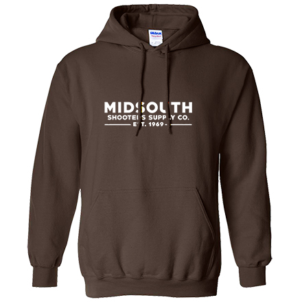 Midsouth Dark Chocolate Heavy Cotton Long Sleeve Hoodie Pullover With Midsouth Brand (X-Large)