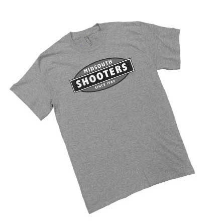 Limited Edition Midsouth Shooters B&W Logo Heather Gray T-Shirt (Extra Soft and Light Weight) Medium