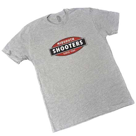 Limited Edition Midsouth Shooters Logo Heather Gray T-Shirt (Extra Soft and Light Weight) Large