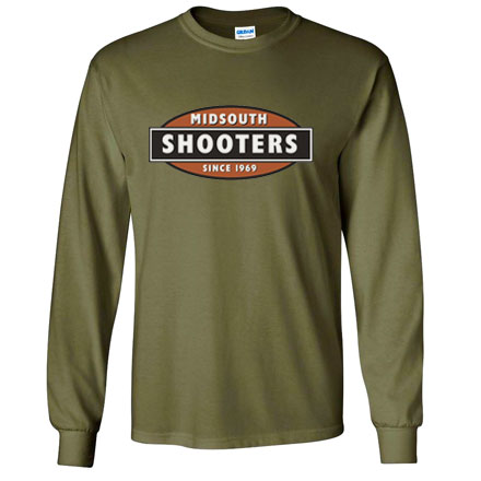 Long Sleeve Heavy Cotton T-Shirt With Midsouth Logo - Green - XXX-Large