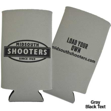 Midsouth Shooters 16oz Tall Boy Single Coozie Grey with Black Text