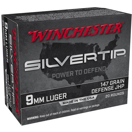 Winchester Silvertip 9mm 147 Grain Jacketed Hollow Point 20 Rounds