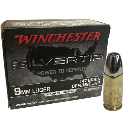 Winchester Silvertip 9mm 147 Grain Jacketed Hollow Point 20 Rounds