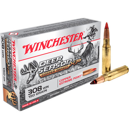 308 Winchester 150 Grain Deer Season Copper Impact XP Copper Extreme Point 20 Rounds