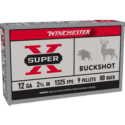 12 Gauge 2 3/4" Super-X 00 Buckshot  5 Rounds