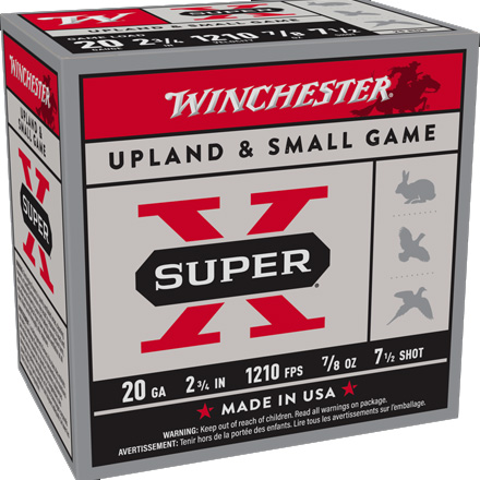 Winchester Super-X Upland Game Load 20 GA 2 3/4" 7/8oz 7.5 Shot 25 Round Box