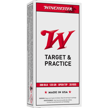 Winchester 300 Blackout 125 Grain Target Hollow Point 20 Rounds