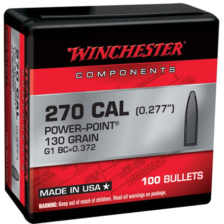 270 Caliber .277 Diameter 130 Grain Power-Point 100 Count