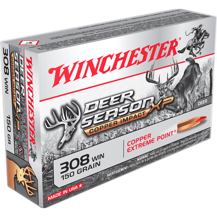 308 Winchester 150 Grain Deer Season Copper Impact XP Copper Extreme Point 20 Rounds