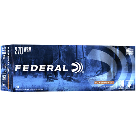 270 Winchester Short Mag (WSM) 130 Grain Power-Shok Soft Point 20 Rounds