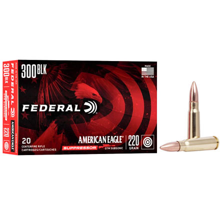 Federal American Eagle 300 Blackout 220 Grain OTM Subsonic 20 Rounds
