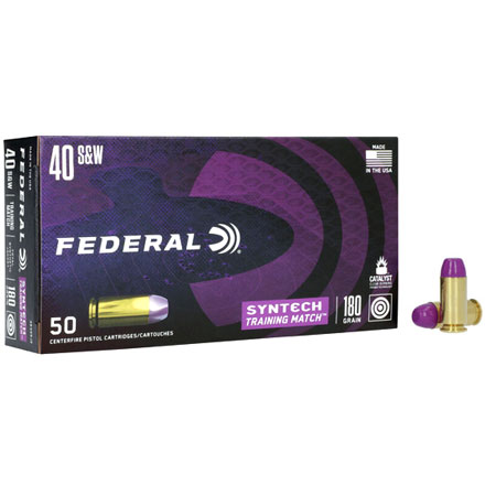 40 Smith & Wesson 180 Grain Syntech Training Match TSJ 50 Rounds