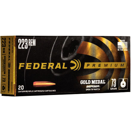 Gold Medal 223 Remington 73 Grain Berger BTHP  20 Rounds