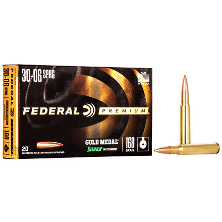 30-06 Springfield 168 Grain Sierra Match King Hollow Point Boat Tail 20 Rounds