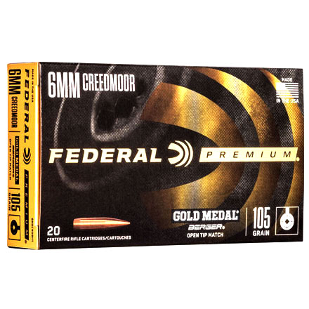 6mm Creedmoor 105 Grain Berger Hybrid Boat Tail Hollow Point 20 Rounds