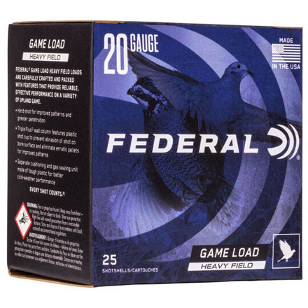 20 Gauge 2-3/4 1 Oz Game-Shok Heavy Field Load #7.5 Shot 25 Rounds