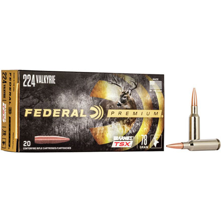 224 Valkyrie 78 Grain Barnes TSX 20 Rounds