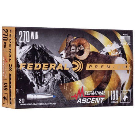 Federal 270 Winchester 136 Grain Terminal Ascent 20 Rounds