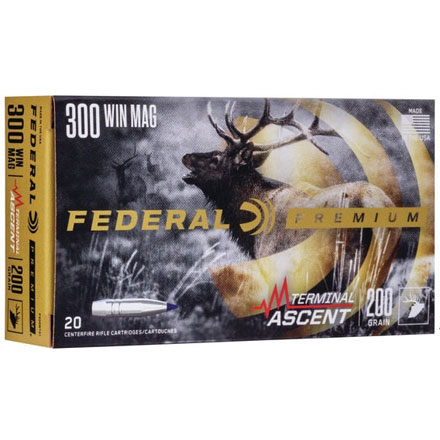 Federal 300 Winchester Magnum 200 Grain Terminal Ascent 20 Rounds