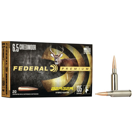 6.5 Creedmoor 135 Grain Berger Hybrid Hunter 20 Rounds