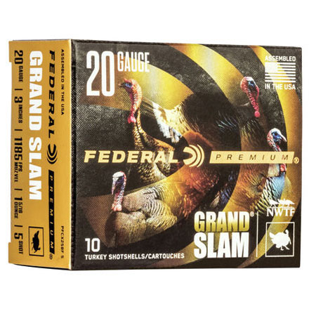 Federal Grand Slam 20 Gauge 3" 1-5/16oz #5 Copper Plated Lead Shot 10 Rounds