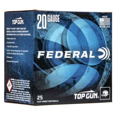 20 Gauge 2-3/4" 7/8 Oz Dram Top Gun Target #7.5 Shot 25 Rounds