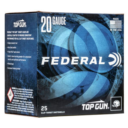 20 Gauge 2-3/4" 7/8 Oz Dram Top Gun Target #8 Shot 25 Rounds