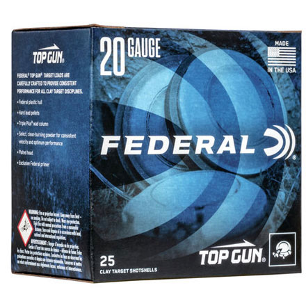 20 Gauge 2-3/4" 7/8 Oz Top Gun Target #9 Shot 25 Rounds