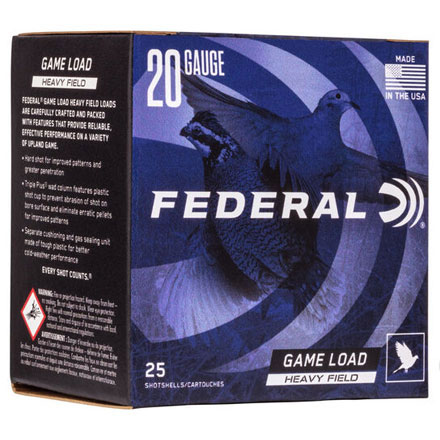 20 Gauge 2-3/4 1 Oz Game-Shok Heavy Field Load #8 Shot 25 Rounds