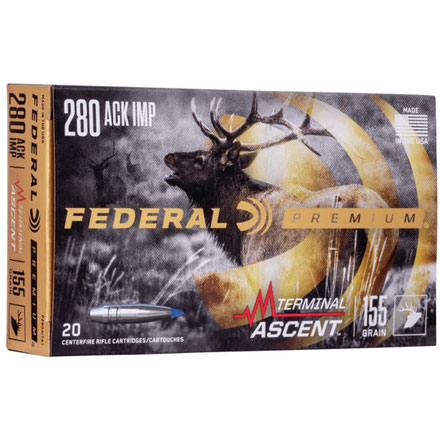 Federal 280 Ackley Improved 155 Grain Terminal Ascent 20 Rounds