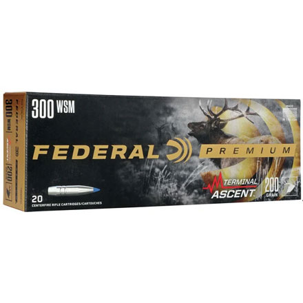 Federal 300 Winchester Short Magnum 200 Grain Terminal Ascent 20 Rounds