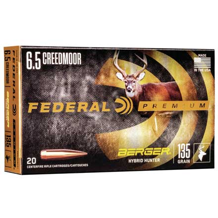 6.5 Creedmoor 135 Grain Berger Hybrid Hunter 20 Rounds