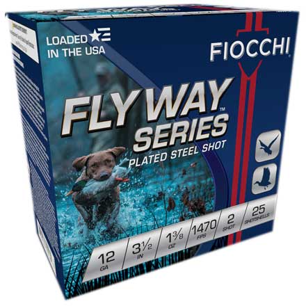 Fiocchi 12 Gauge 3 1/2" 1 3/8oz  Flyway Steel Waterfowl  Shot Size #2 25 Rounds