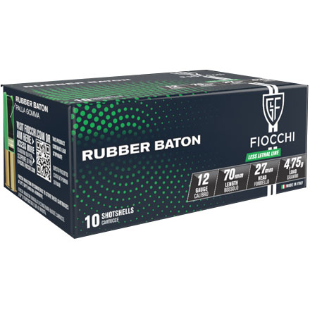 Fiocchi 12 Gauge 2 3/4" 1oz Rubber Slug 10 Rounds