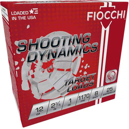 Fiocchi 12 Gauge 2 3/4"  1oz  #8 Shot 25 Rounds