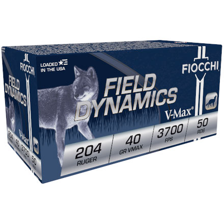 Fiocchi Field Dynamics 204 Ruger 40 Grain V-Max 50 Rounds