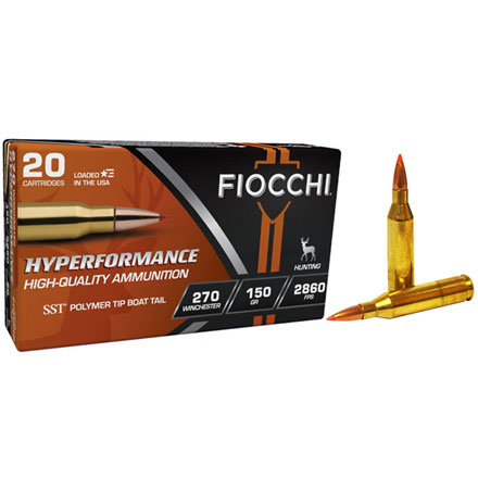Fiocchi Hyperformance 270 Winchester 150 Grain SST Polymer Tip Boat Tail 20 Rounds