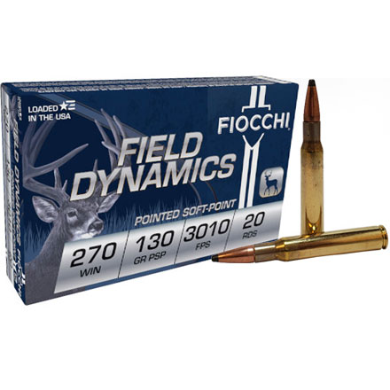 Fiocchi 270 Winchester 130 Grain Pointed Soft Point 20 Rounds